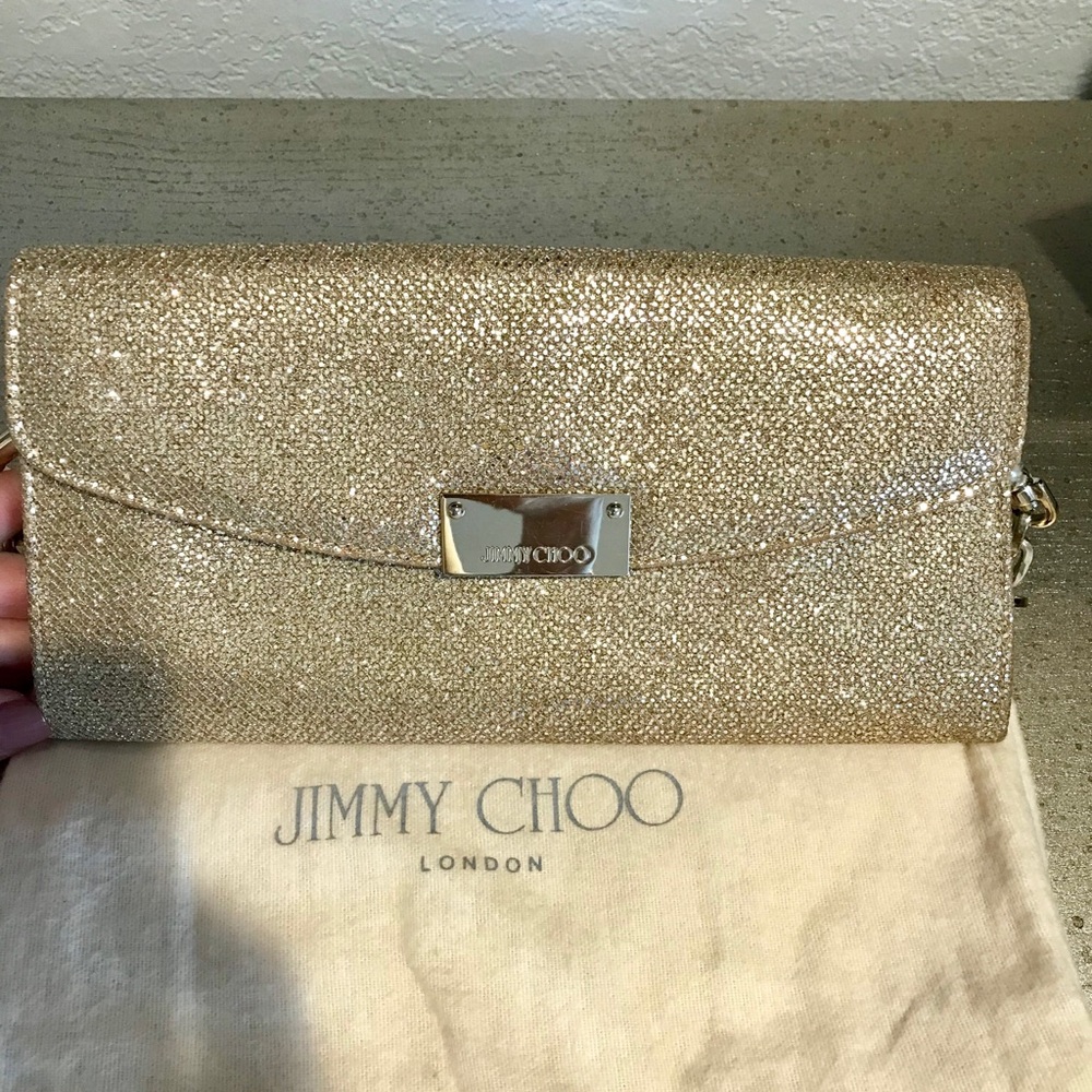 Glitter clutch in around 6”H x 8”W